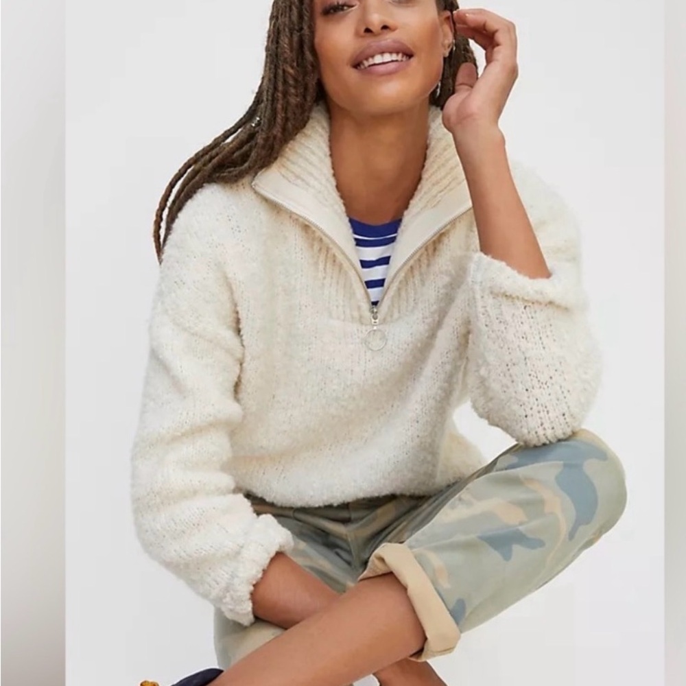 Anthropologie Ilaria Wool Quarter Zip